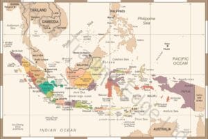VIntage Indonesia Map