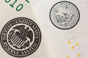 Federal Reserve System and Bank of England Emblems Federal Reserve System and Bank of England Emblems