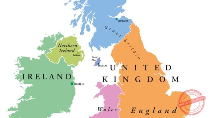 Map of United Kingdom and Ireland