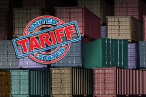 Shipping Containers with US Tariff overlay