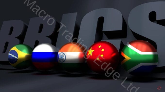 BRICS with small globes showing main countries