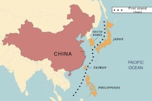 Asia Map Highlighting China, Philippines And Japan