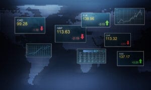 Trading in Global Markets Trading Prices with Map of World
