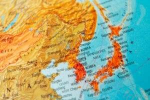 Map of Japan and Korea