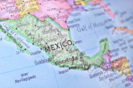 Physical Map of Mexico