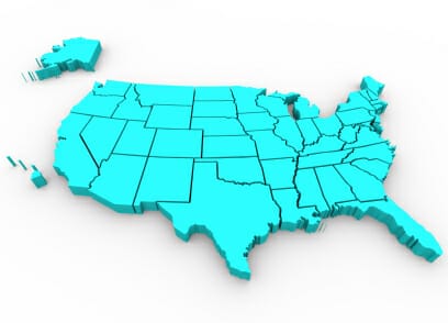 United States Map - 3d Render Illusration