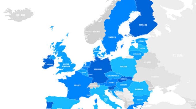 Vector map of EU, European Union