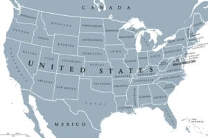 USA United States of America political map