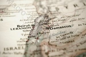 Map of Lebanon and Syria