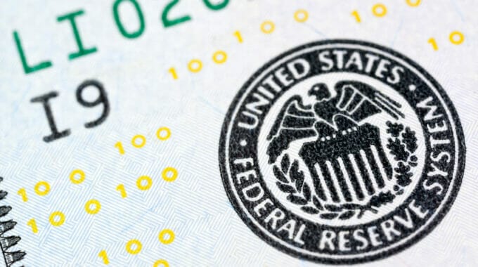 United States Federal Reserve Emblem On Note