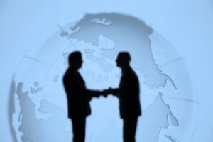 International Business Deals With Globe Background
